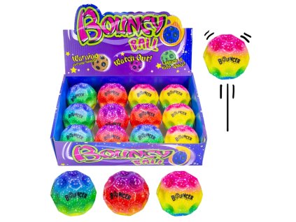 High Bouncing Ball 6.5cm Rainbow assorted in displ