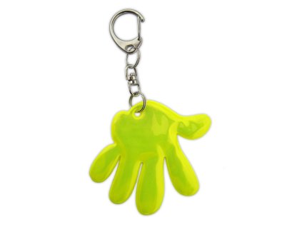 Reflexní přívěsek ruka zluta