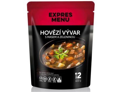 hovězí vývar s masem a zeleninou 2p 1