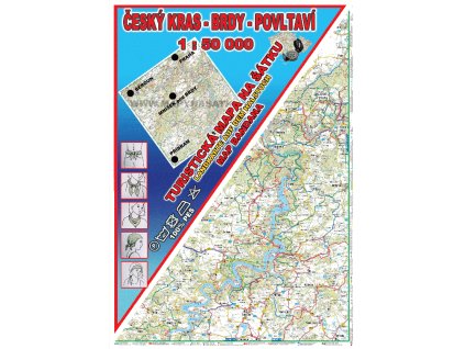 Český kras Brdy Povltaví Mapy na šátku