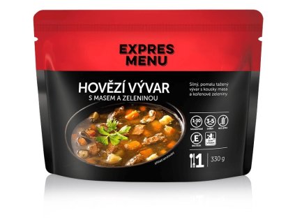 Hovězí vývar s masem a zeleninou