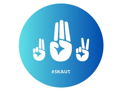 placka skaut pozdrav 37 modra