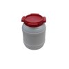 PLASTOVÝ SUD 6.4L BÍLO ČERVENÝ ŠROUBOVACÍ VÍKO