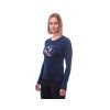 damske triko sensor merino active dl r pt fox deep blue 2