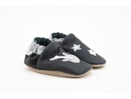 BABICE CAPAČKY SOFT SOLE SILVER GUITAR BLACK (Velikost 32)