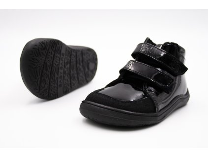 BABY BARE SHOES FEBO FALL S MEMBRÁNOU - SHINY BLACK (Veľkosť 21, Vnútorná dĺžka  topánky v cm 13.7, Vnútorná šírka topánky v cm 6.4)