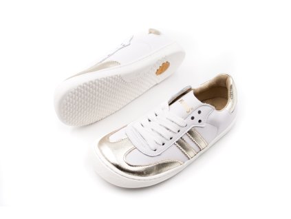 BAREFOOT TENISKY FLEXI NENS SALVAJE JUNIOR + ADULT - CAVA/BLANCO (Veľkosť 31, Vnútorná dĺžka  topánky v cm 19.7, Vnútorná šírka topánky v cm 7.6)