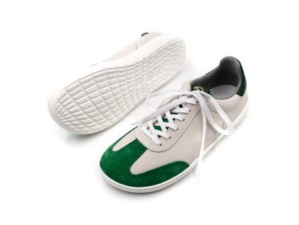 BAREFOOT TENISKY PRE DOSPELÝCH JONAP RETRO - KRÉMOVOZELENÉ (Veľkosť 37, Vnútorná dĺžka  topánky v cm 24.4, Vnútorná šírka topánky v cm 8.7)