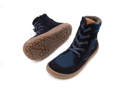 BAREFOOT ZIMNÉ TOPÁNKY FRODDO BAREFOOT TEX WOOL GROW - DARK BLUE (Veľkosť 31, Vnútorná dĺžka  topánky v cm 20.1, Vnútorná šírka topánky v cm 7.8)