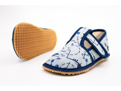 BEDA PAPUČKY UŽŠIE (SLIM) - ŠEDÉ LIETADLÁ (Veľkosť 22, Vnútorná dĺžka  topánky v cm 14, Vnútorná šírka topánky v cm 5.8)