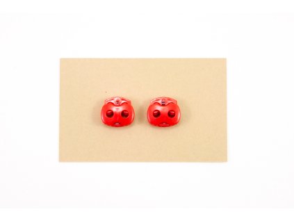 BRZDIČKY NA ŠNÚRKY DVOJDIERKOVÉ 15 x 15 MM ČERVENÉ  148 (2 KS) (Veľkosť 20)