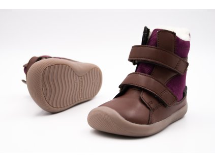 BUNDGAARD WALK WINTER MID TEX S VLNOU A MEMBRÁNOU - DARK ROSE/BROWN (Veľkosť 24, Vnútorná dĺžka  topánky v cm 14.8, Vnútorná šírka topánky v cm 6.3)