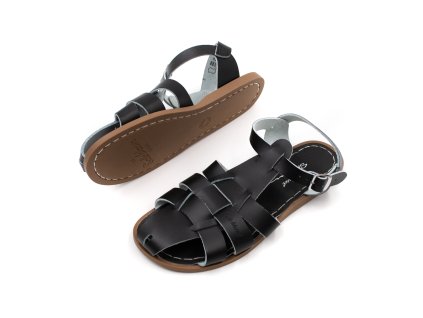 DÁMSKE SANDÁLE SALT-WATER SANDALS SHARK - BLACK (Veľkosť 36, Vnútorná dĺžka  topánky v cm 23.3, Vnútorná šírka topánky v cm 8.2)