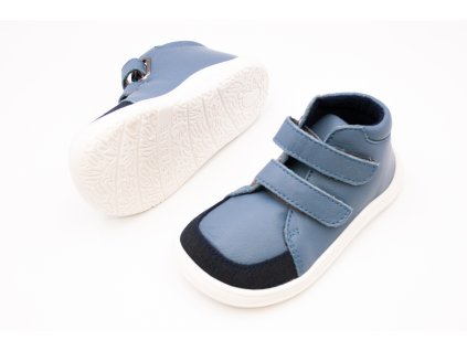DETSKÉ BAREFOOT ČLENKOVÉ TOPÁNKY BABY BARE SHOES FEBO FALL - DENIM (Veľkosť 22, Vnútorná dĺžka  topánky v cm 14.4, Vnútorná šírka topánky v cm 6.5)