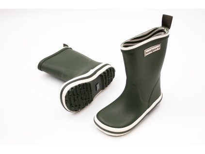 DETSKÉ BAREFOOT GUMÁKY BUNDGAARD CHARLY HIGH - ARMY (Veľkosť 23, Vnútorná dĺžka  topánky v cm 15.5, Vnútorná šírka topánky v cm 6.5)