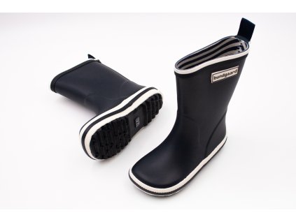 DETSKÉ BAREFOOT GUMÁKY BUNDGAARD CHARLY HIGH - NAVY (Veľkosť 23, Vnútorná dĺžka  topánky v cm 15.5, Vnútorná šírka topánky v cm 6.5)