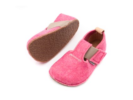 DETSKÉ BAREFOOT PAPUČE PEGRES RECYKLOVANÉ BF05U - RUŽOVÉ (Veľkosť 20, Vnútorná dĺžka  topánky v cm 12.7, Vnútorná šírka topánky v cm 5.9)