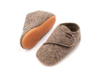 DETSKÉ BAREFOOT PAPUČKY FRODDO PREWALKERS WOOLY - BEIGE (Veľkosť 18, Vnútorná dĺžka  topánky v cm 11.6, Vnútorná šírka topánky v cm 5.4)