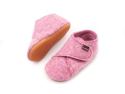 DETSKÉ BAREFOOT PAPUČKY FRODDO PREWALKERS WOOLY - PINK (Veľkosť 19, Vnútorná dĺžka  topánky v cm 12, Vnútorná šírka topánky v cm 5.5)