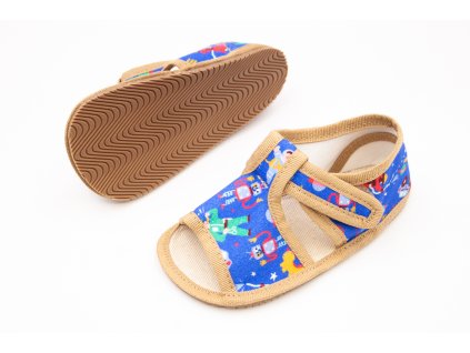 DETSKÉ BAREFOOT PAPUČKY MILASH MONICA (ŠIRŠIE) - ROBOT (Veľkosť 20, Vnútorná dĺžka  topánky v cm 13.4, Vnútorná šírka topánky v cm 6.6)