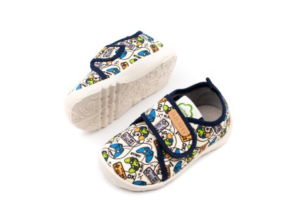 DETSKÉ BAREFOOT PLÁTENKY D.D.STEP 086 - GAMER WHITE (Veľkosť 20, Vnútorná dĺžka  topánky v cm 13, Vnútorná šírka topánky v cm 5.8)