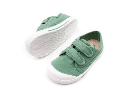 DETSKÉ BAREFOOT PLÁTENKY IGOR SHOES CANVAS - MATCHA (Veľkosť 20, Vnútorná dĺžka  topánky v cm 12.3, Vnútorná šírka topánky v cm 5.9)