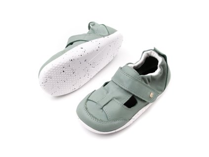 DETSKÉ BAREFOOT SANDÁLKY BOBUX XPLORER BEAU - SAGE (Veľkosť 18, Vnútorná dĺžka  topánky v cm 11.7, Vnútorná šírka topánky v cm 5.4)