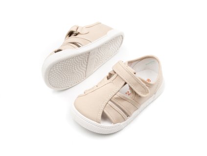 DETSKÉ BAREFOOT SANDÁLKY CRIO'S MANGO - BEIGE (Veľkosť 20, Vnútorná dĺžka  topánky v cm 12.5, Vnútorná šírka topánky v cm 6.1)