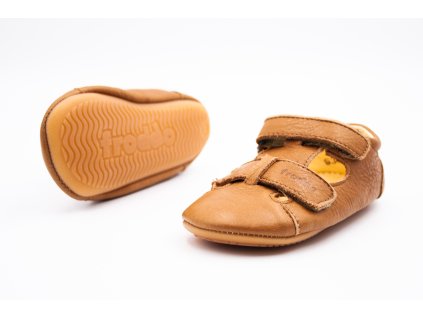 DETSKÉ BAREFOOT SANDÁLKY FRODDO PREWALKERS SANDAL - COGNAC (Veľkosť 18, Vnútorná dĺžka  topánky v cm 11.8, Vnútorná šírka topánky v cm 5.4)