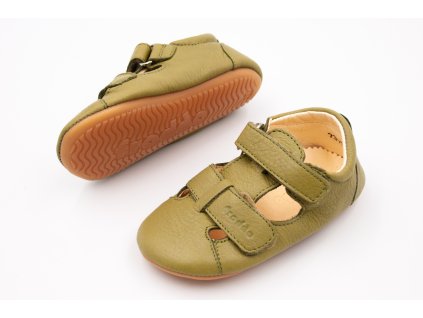 DETSKÉ BAREFOOT SANDÁLKY FRODDO PREWALKERS SANDAL - OLIVE (Veľkosť 18, Vnútorná dĺžka  topánky v cm 11.6, Vnútorná šírka topánky v cm 5.4)