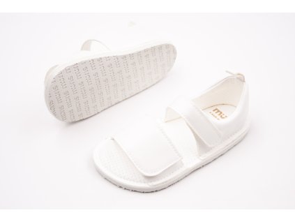 DETSKÉ BAREFOOT SANDÁLKY MURIS CRETA - OFF WHITE (Veľkosť 20, Vnútorná dĺžka  topánky v cm 12.9, Vnútorná šírka topánky v cm 5.6)