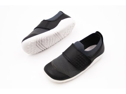 DETSKÉ BAREFOOT TENISKY BOBUX DIMENSION III - BLACK+CHARCOAL (Veľkosť 23, Vnútorná dĺžka  topánky v cm 15.3, Vnútorná šírka topánky v cm 6.2)