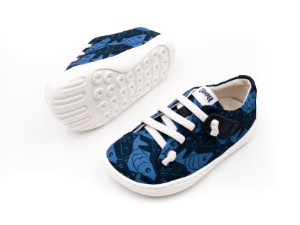 DETSKÉ BAREFOOT TENISKY CAMPER FW GATOPEZ HYPNOS TIDE - BLUE (Veľkosť 21, Vnútorná dĺžka  topánky v cm 13.2, Vnútorná šírka topánky v cm 6.1)