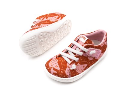 DETSKÉ BAREFOOT TENISKY CAMPER FW GATOPEZ RUSTY OONA - PINK (Veľkosť 21, Vnútorná dĺžka  topánky v cm 13.2, Vnútorná šírka topánky v cm 6.1)