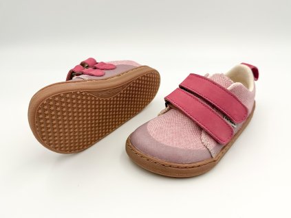 DETSKÉ BAREFOOT TENISKY PEGRES BF57U - RUŽOVÉ (Veľkosť 25, Vnútorná dĺžka  topánky v cm 15.9, Vnútorná šírka topánky v cm 6.7)