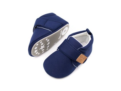 DETSKÉ BAREFOOT TEXTILNÉ CAPAČKY STERNTALER - MARINE (Veľkosť 17, Vnútorná dĺžka  topánky v cm 11.4, Vnútorná šírka topánky v cm 5.4)