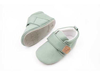 DETSKÉ BAREFOOT TEXTILNÉ CAPAČKY STERNTALER - STEINGRÜN (Veľkosť 17, Vnútorná dĺžka  topánky v cm 11.4, Vnútorná šírka topánky v cm 5.4)