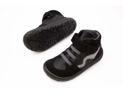 DETSKÉ BAREFOOT TOPÁNKY FRODDO TEX GO S MEMBRÁNOU - BLACK (Veľkosť 25, Vnútorná dĺžka  topánky v cm 16.6, Vnútorná šírka topánky v cm 6.8)