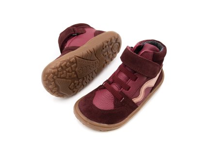 DETSKÉ BAREFOOT TOPÁNKY FRODDO TEX GO S MEMBRÁNOU - BORDEAUX (Veľkosť 25, Vnútorná dĺžka  topánky v cm 16.6, Vnútorná šírka topánky v cm 6.8)