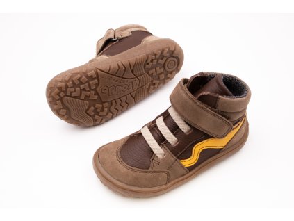 DETSKÉ BAREFOOT TOPÁNKY FRODDO TEX GO S MEMBRÁNOU - BROWN (Veľkosť 25, Vnútorná dĺžka  topánky v cm 16.6, Vnútorná šírka topánky v cm 6.8)