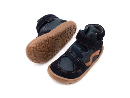 DETSKÉ BAREFOOT TOPÁNKY FRODDO TEX GO S MEMBRÁNOU - DARK BLUE (Veľkosť 25, Vnútorná dĺžka  topánky v cm 16.6, Vnútorná šírka topánky v cm 6.8)