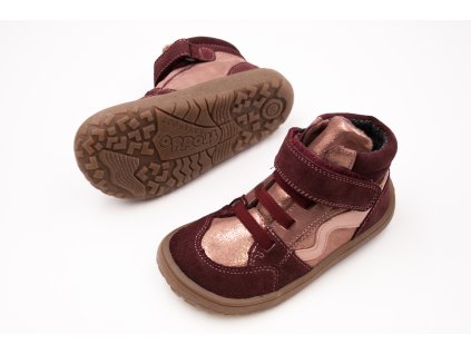 DETSKÉ BAREFOOT TOPÁNKY FRODDO TEX GO S MEMBRÁNOU - PINK/GOLD (Veľkosť 25, Vnútorná dĺžka  topánky v cm 16.6, Vnútorná šírka topánky v cm 6.8)