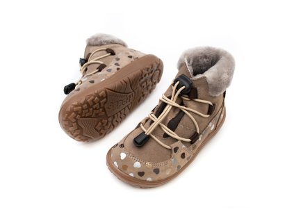 DETSKÉ BAREFOOT TOPÁNKY FRODDO UP FURRY - BEIGE (Veľkosť 25, Vnútorná dĺžka  topánky v cm 16.3, Vnútorná šírka topánky v cm 6.8)