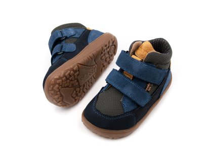 DETSKÉ BAREFOOT TOPÁNKY S MEMBRÁNOU FRODDO UP TEX AUTUMN - DENIM (Veľkosť 23, Vnútorná dĺžka  topánky v cm 14.9, Vnútorná šírka topánky v cm 6.4)
