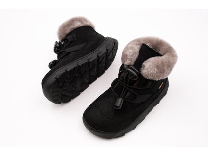 DETSKÉ BAREFOOT ZIMNÉ TOPÁNKY FRODDO ZERU TEX COSY - BLACK (Veľkosť 24, Vnútorná dĺžka  topánky v cm 15.5, Vnútorná šírka topánky v cm 6.4)