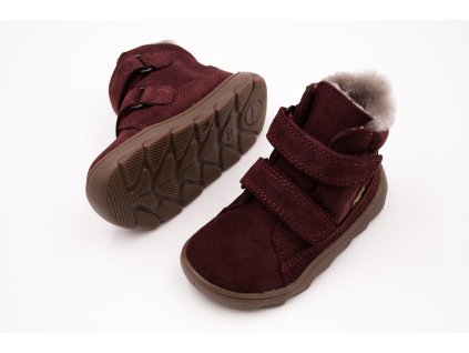 DETSKÉ BAREFOOT ZIMNÉ TOPÁNKY FRODDO ZERU TEX FURRY - BORDEAUX (Veľkosť 20, Vnútorná dĺžka  topánky v cm 12.6, Vnútorná šírka topánky v cm 5.8)