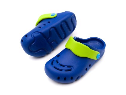 DETSKÉ GUMENÉ SANDÁLE SUPERFIT SPLASH CLOGS - BLUE/LIGHT GREEN (Veľkosť 24, Vnútorná dĺžka  topánky v cm 15.7, Vnútorná šírka topánky v cm 6.9)