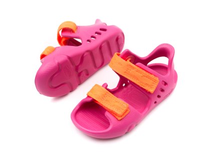 DETSKÉ GUMENÉ SANDÁLE SUPERFIT SPLASH SANDALS - PINK/ORANGE (Veľkosť 24, Vnútorná dĺžka  topánky v cm 15.5, Vnútorná šírka topánky v cm 6.3)