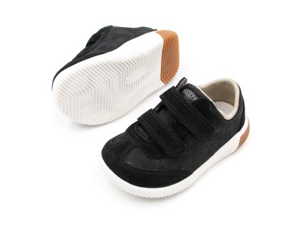 DETSKÉ KOŽENÉ TENISKY KEEN KNX T-TOE - BLACK/STAR WHITE (Veľkosť 24, Vnútorná dĺžka  topánky v cm 15, Vnútorná šírka topánky v cm 6.8)
