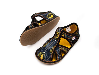 DETSKÉ PAPUČE EF BAREFOOT 386 - BAT SIGNAL (Veľkosť 23, Vnútorná dĺžka  topánky v cm 14.6, Vnútorná šírka topánky v cm 6.2)